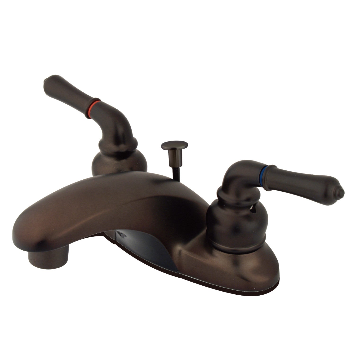 Kingston Tulare GKB625 - Magellan Double-Handle 3-Hole Deck Mount 4-Inch Centerset Bathroom Faucet with Pop-Up Drain, Oil Rubbed Bronze — image 1
